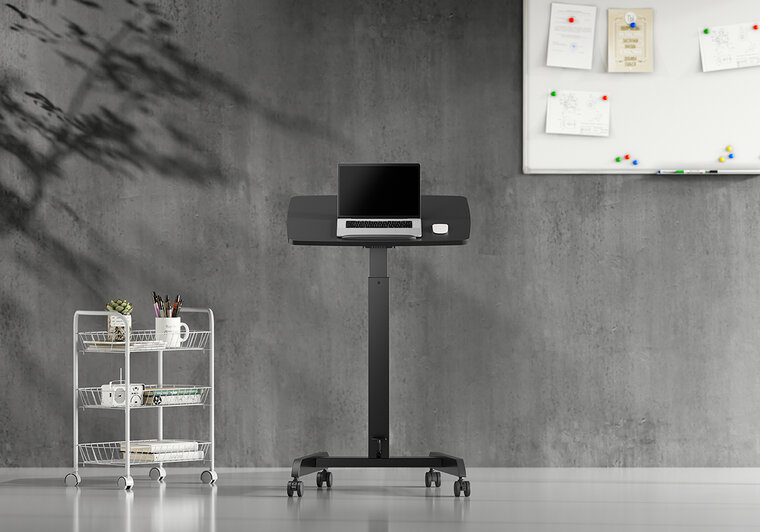 mobispot zit sta bureau klein gasveer zwart Worktrainer.nl