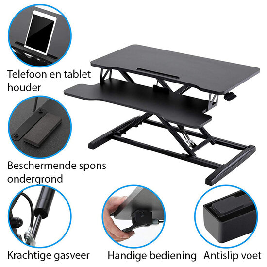 Gasveer Zit-Sta Bureau verhoger - UPdesk Cross Small