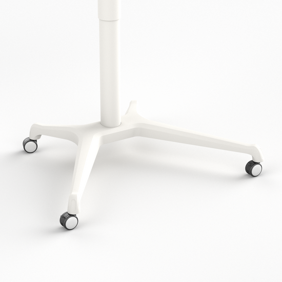 Small Gasspring Sit-Stand Desk - Single Leg Desk - 1 leg white