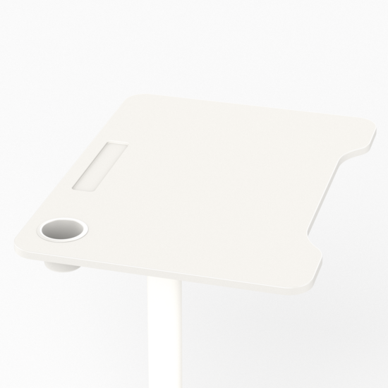 Small Gasspring Sit-Stand Desk - Single Leg Desk - 1 leg white