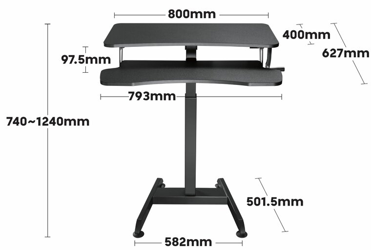 UPdesk High Handkurbel