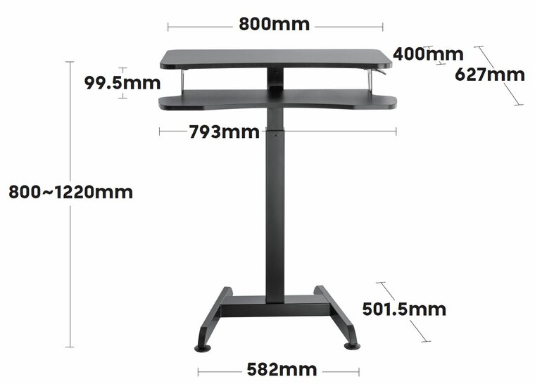 UPdesk High Gasveer